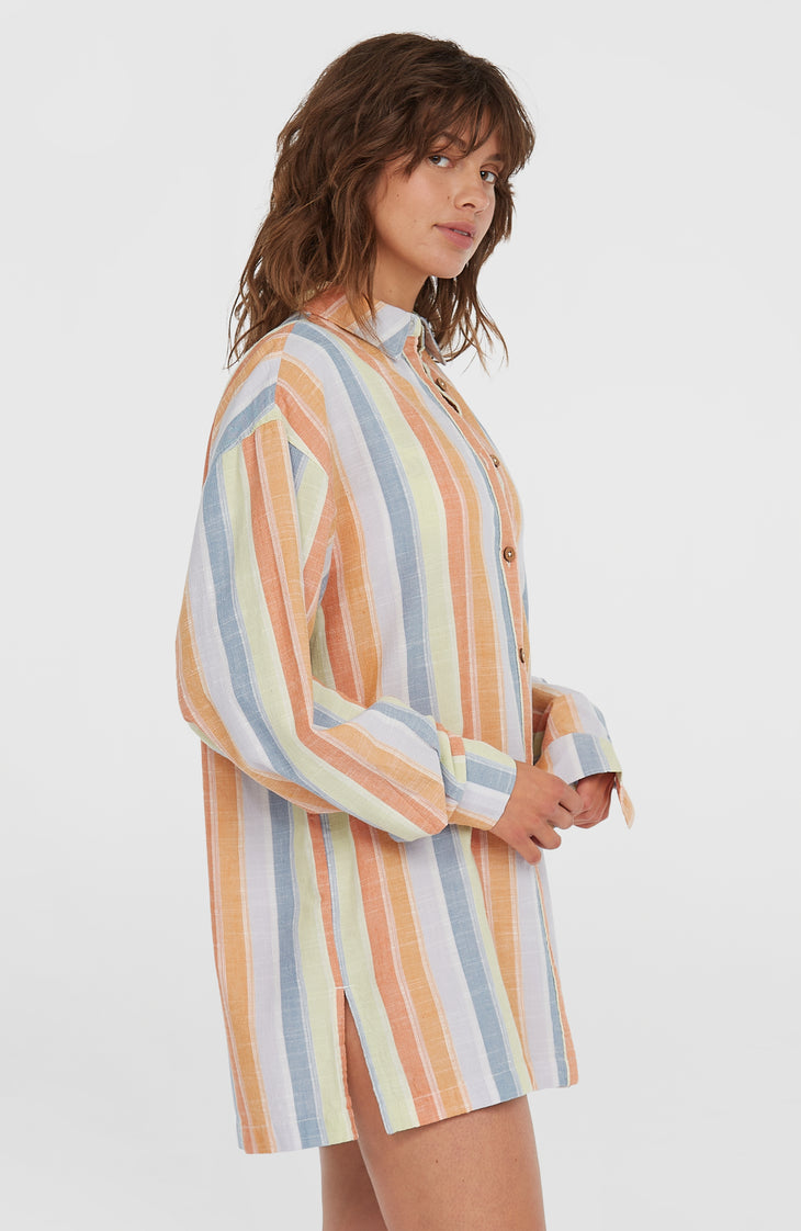 Beach Vintage Long Shirt | Vintage Stripe