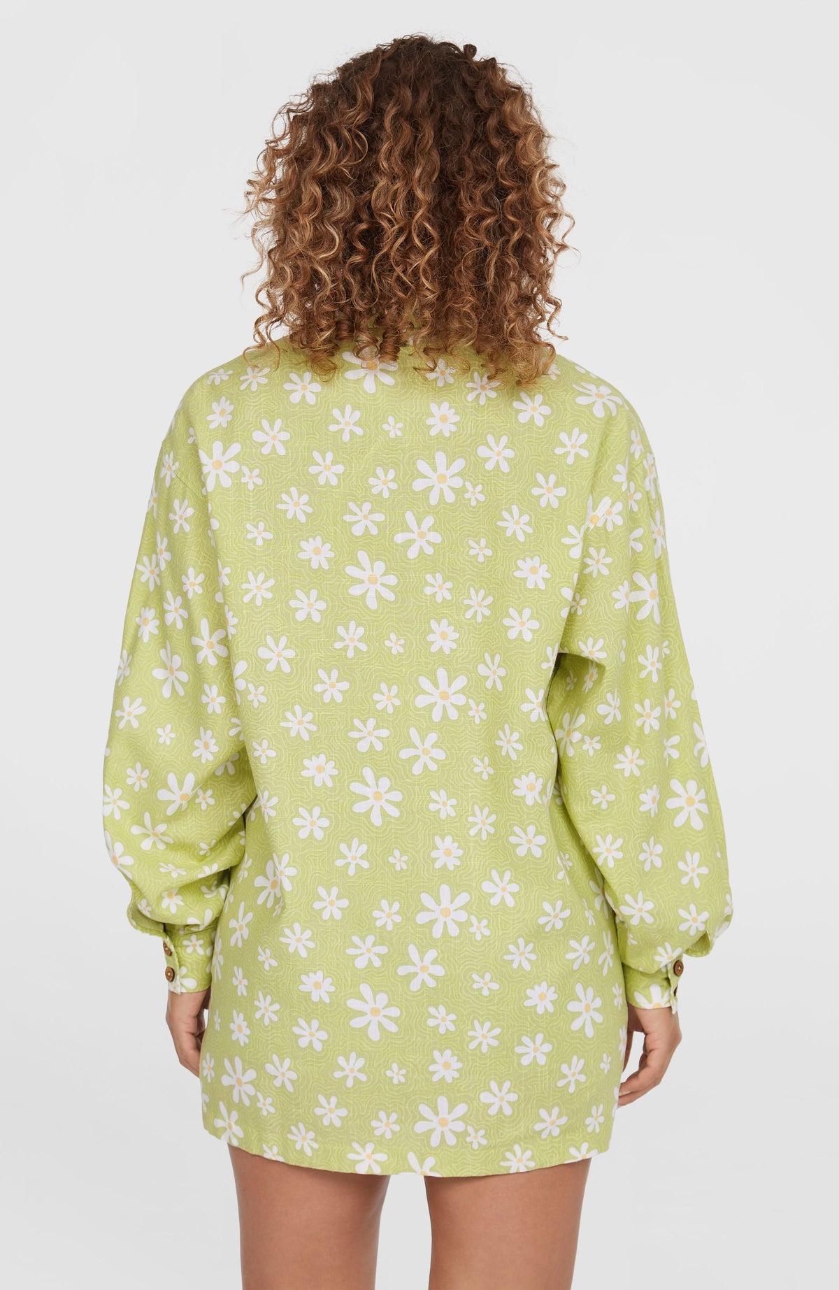 Beach Vintage Long Shirt | Green Daisyline