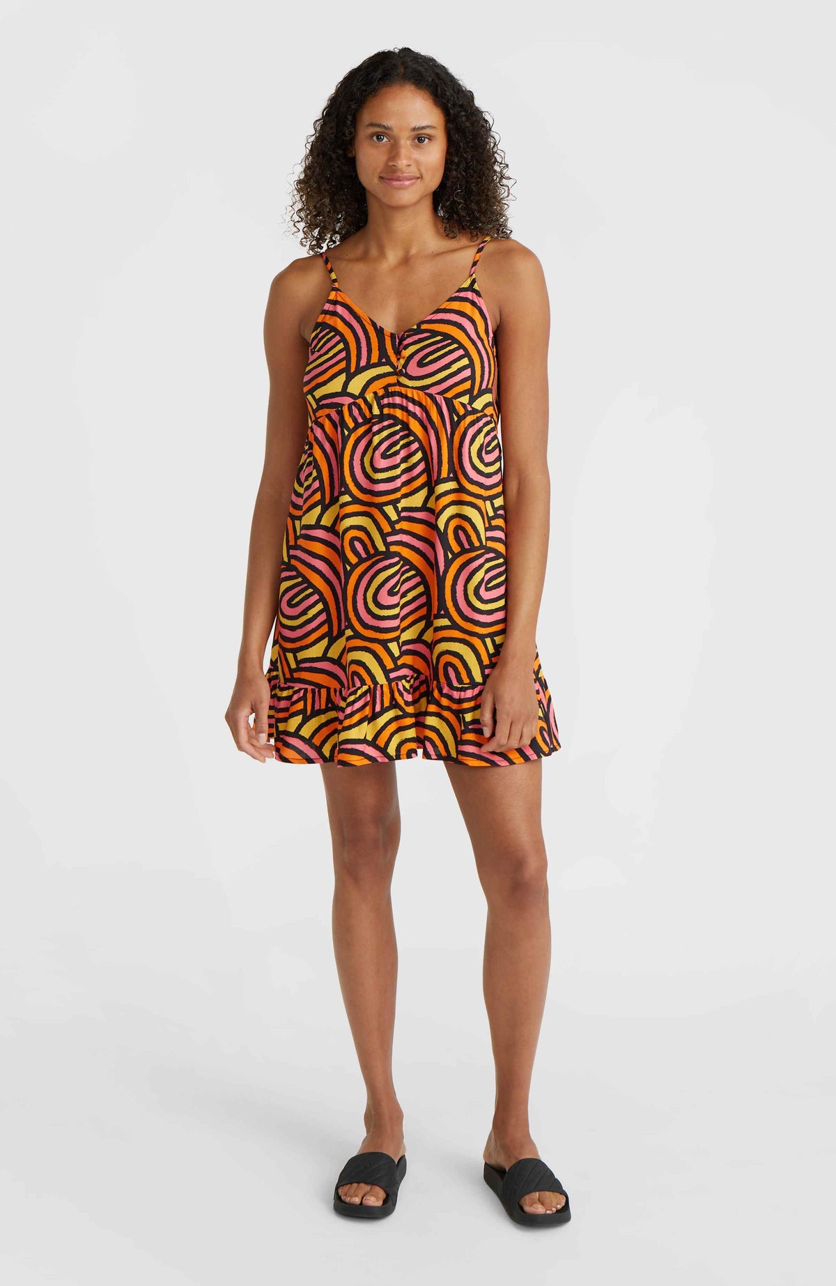 Malu Beach Dress | Orange Rainbow Stripe