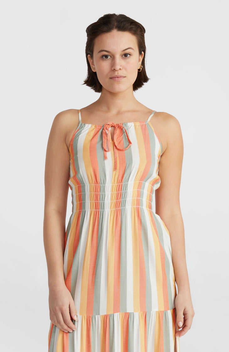 Quorra Maxi Dress | Orange Multistripe