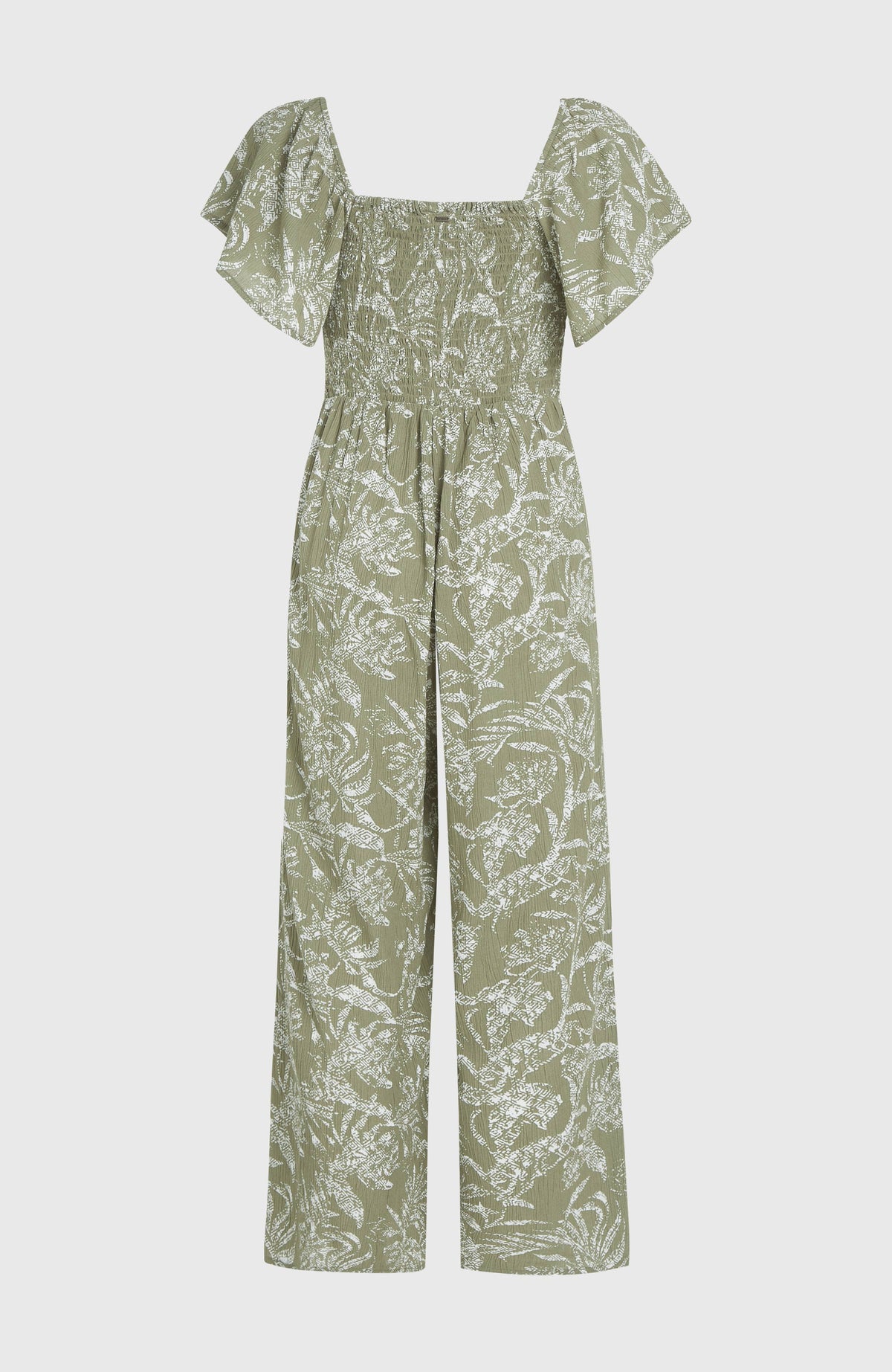 Kesia Jumpsuit | Green Textured Jungle