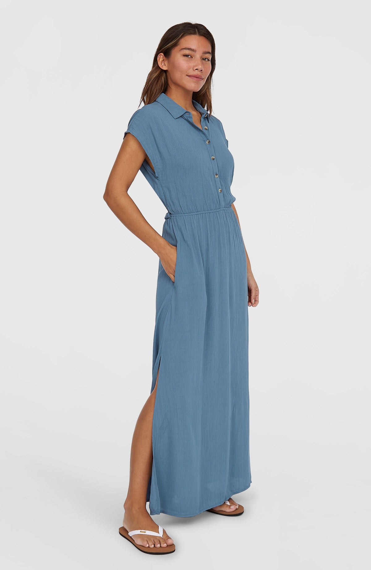 Lori Maxi Shirt Dress | Copen Blue
