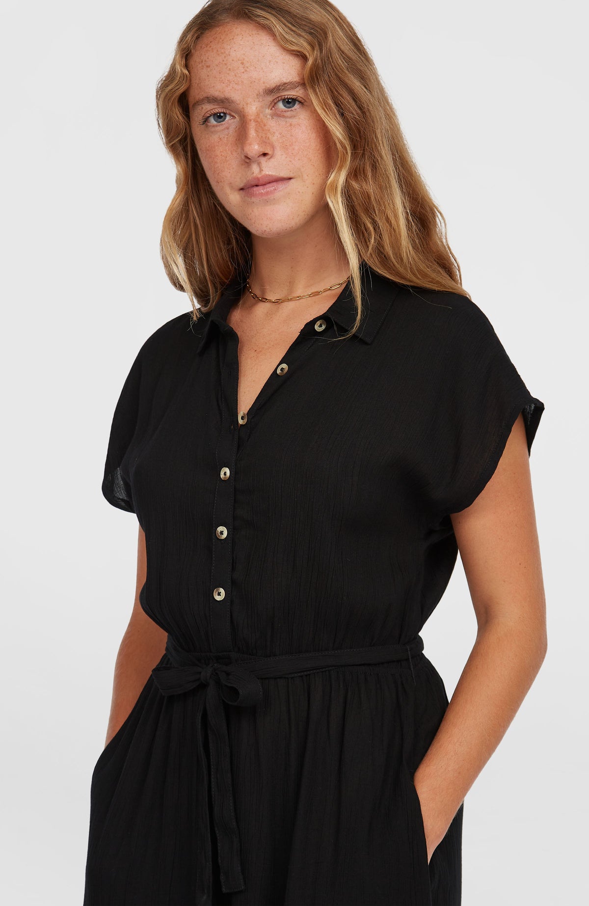 Lori Maxi Shirt Dress | Black Out