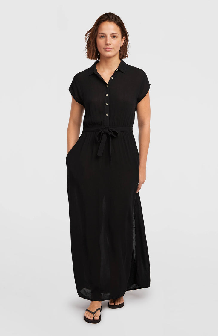 Lori Maxi Shirt Dress | Black Out
