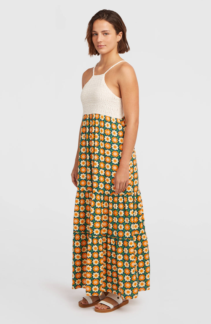 O'Riginals Maxi Dress | Green Retro Flower