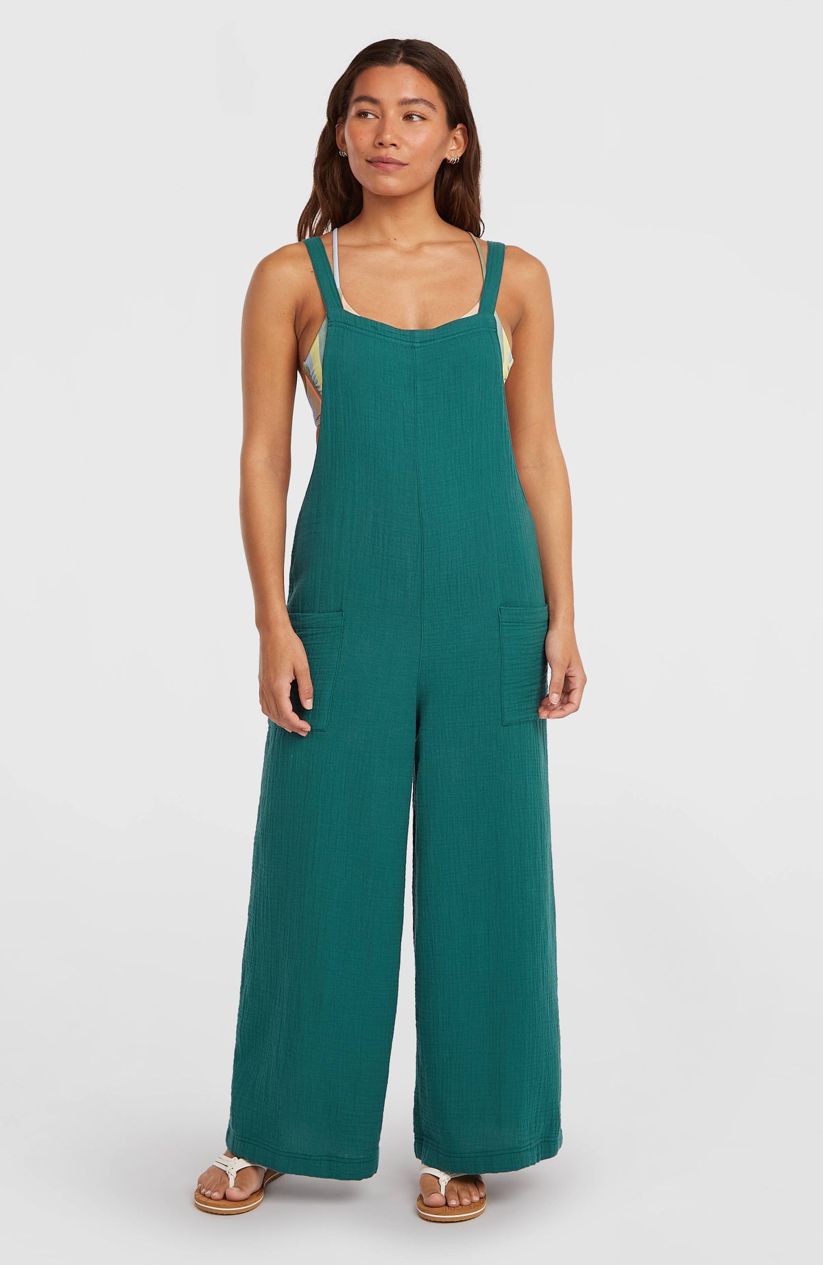 Brenda Structured Dungaree | Botanical Heat