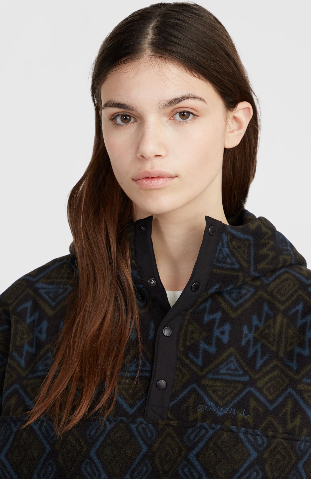 Superfleece Half-Zip Hoodie | Black Retro Ikat