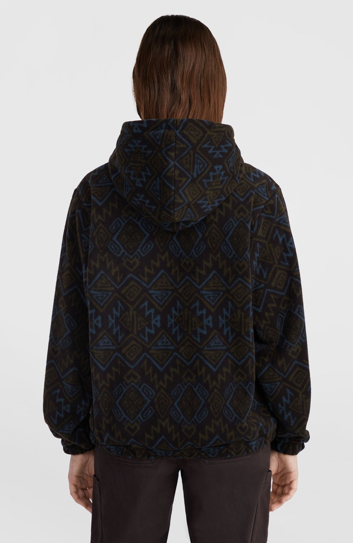 Superfleece Half-Zip Hoodie | Black Retro Ikat