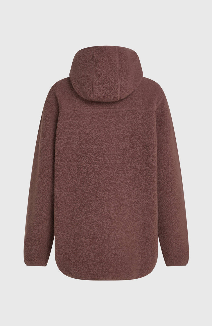 Must-Have Long Full-Zip High-Pile Fleece | Purple Gray