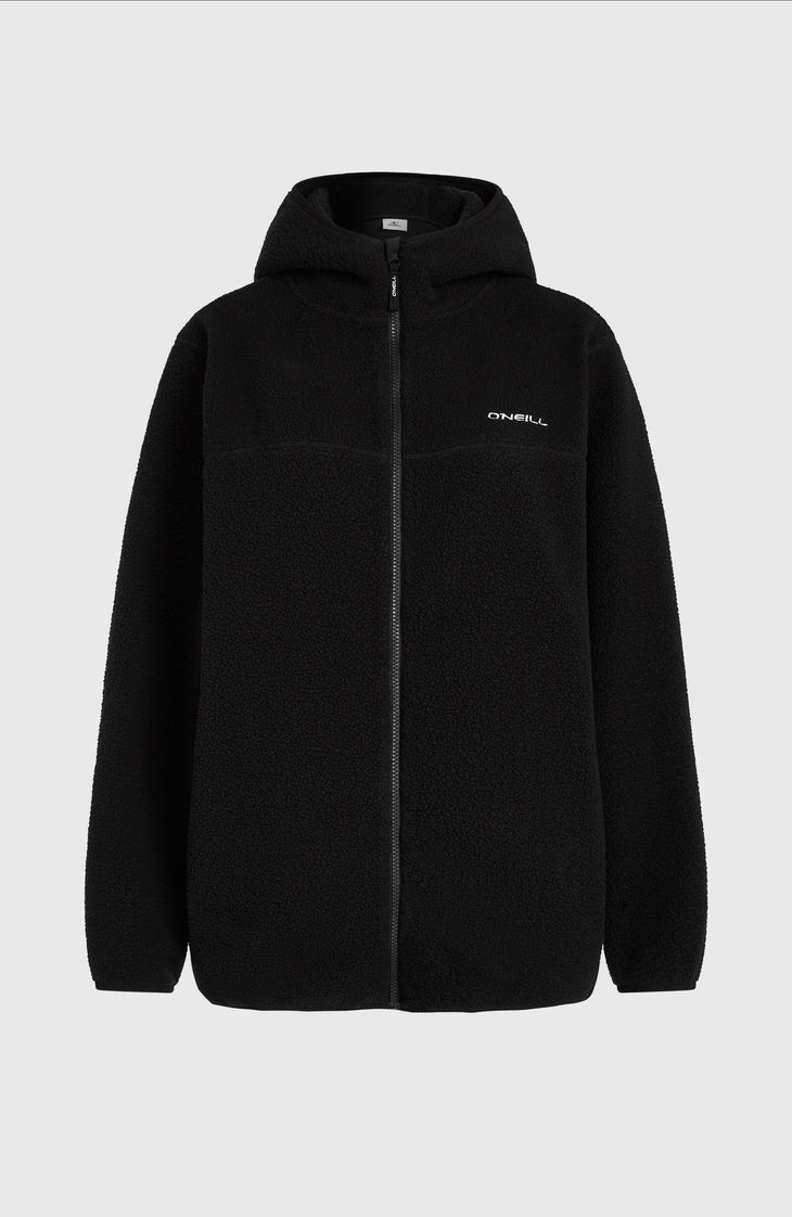 Must-Have Long Full-Zip High-Pile Fleece | Black Out