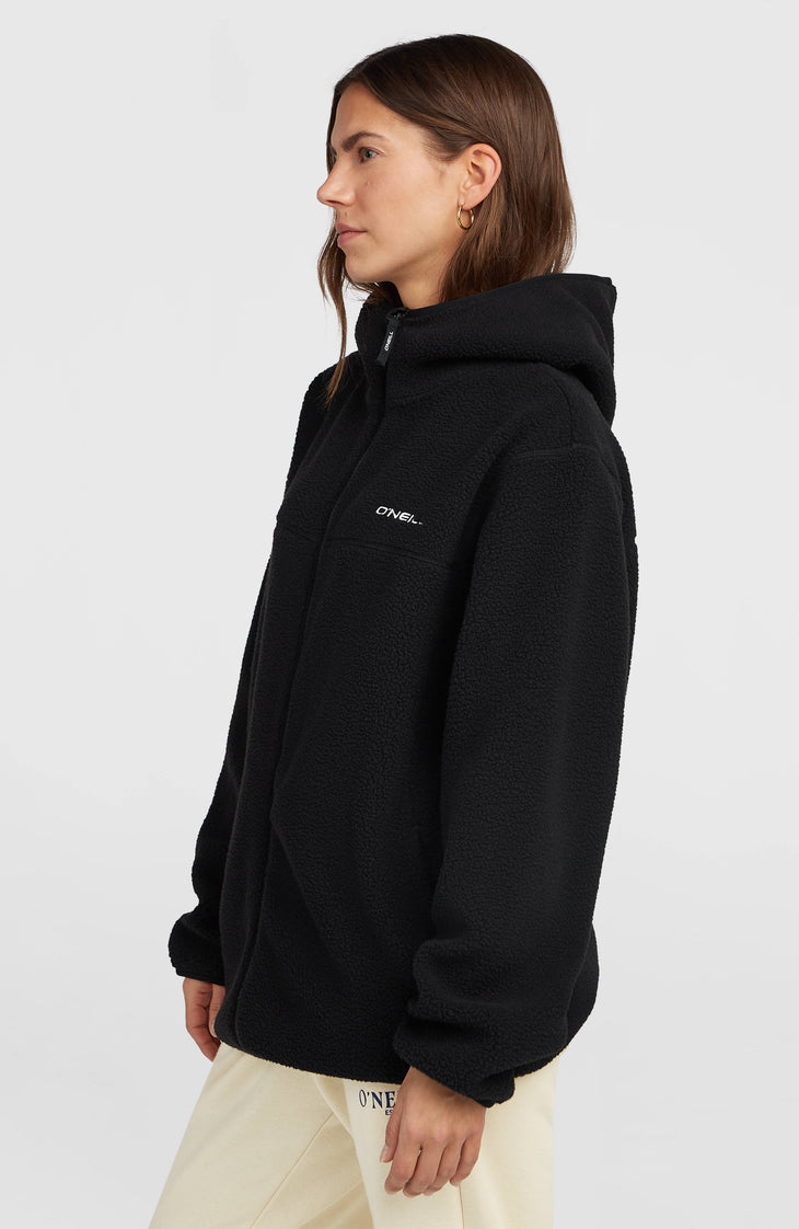 Must-Have Long Full-Zip High-Pile Fleece | Black Out