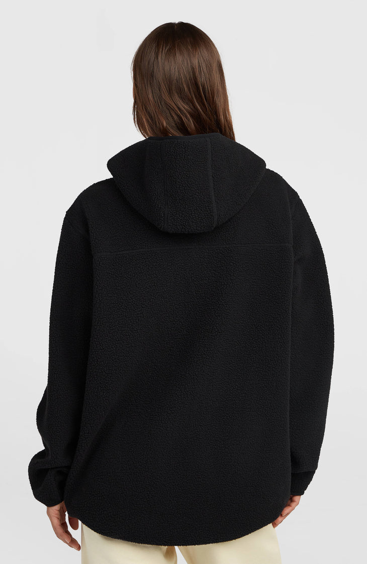 Must-Have Long Full-Zip High-Pile Fleece | Black Out