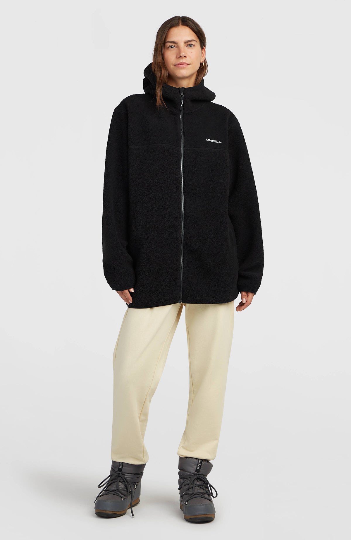Must-Have Long Full-Zip High-Pile Fleece | Black Out