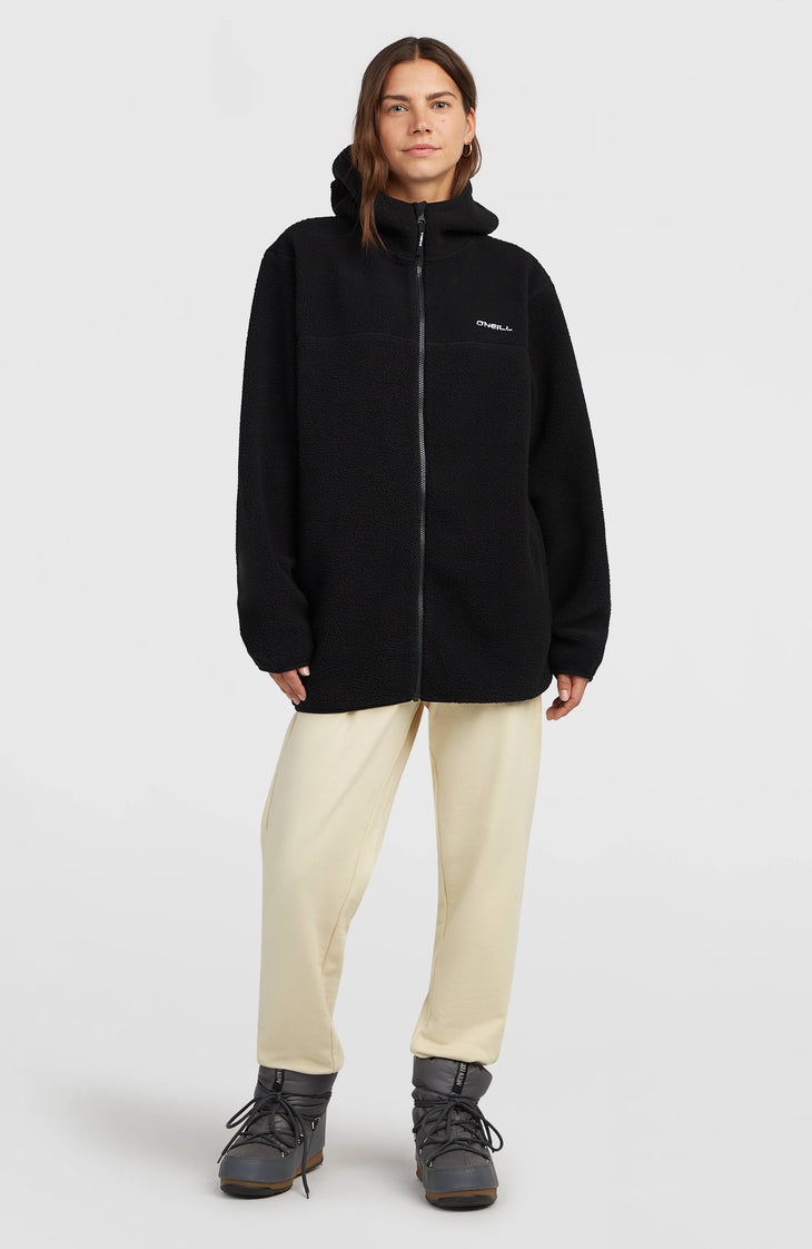 Must-Have Long Full-Zip High-Pile Fleece | Black Out