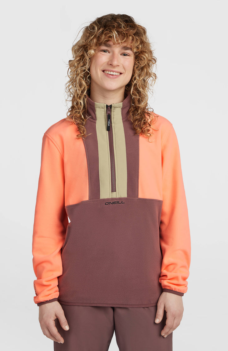 FWC'Cruz Triple Polartec® Half-Zip Fleece | Funky Peach Colour Block
