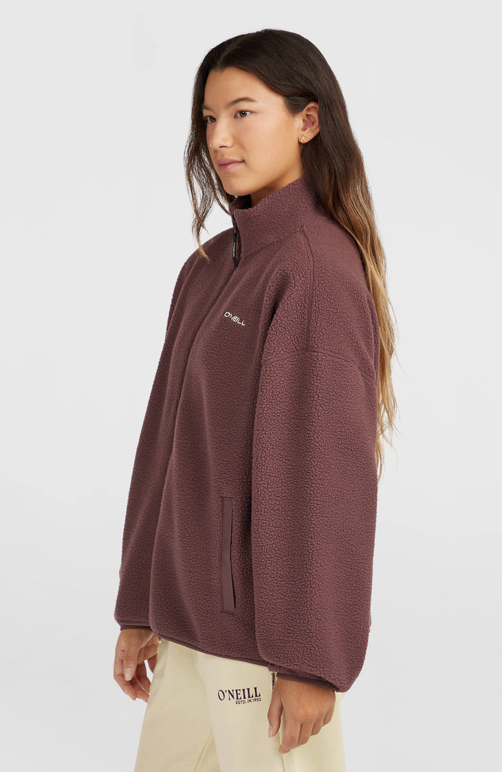 Must-Have High-Pile Full-Zip Fleece | Purple Gray