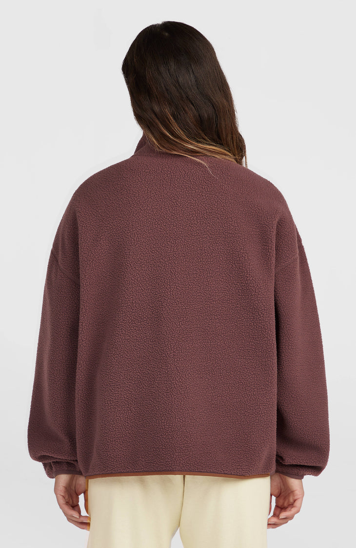 Must-Have High-Pile Full-Zip Fleece | Purple Gray