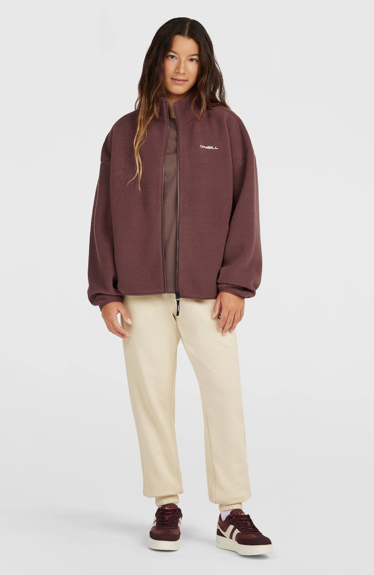 Must-Have High-Pile Full-Zip Fleece | Purple Gray