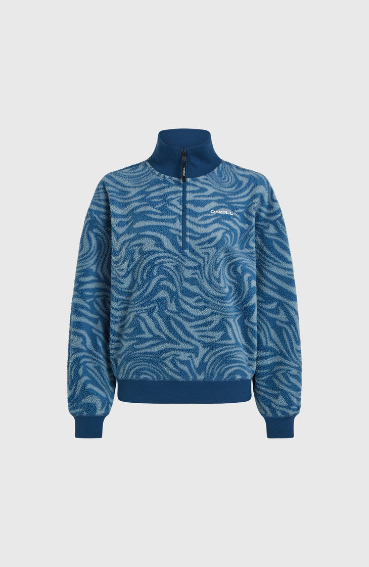 Must-Have Half-Zip Fleece | Blue Swirl Zebra