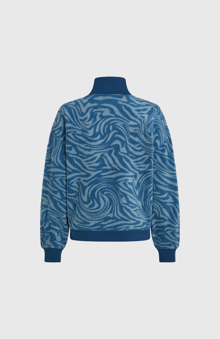 Must-Have Half-Zip Fleece | Blue Swirl Zebra