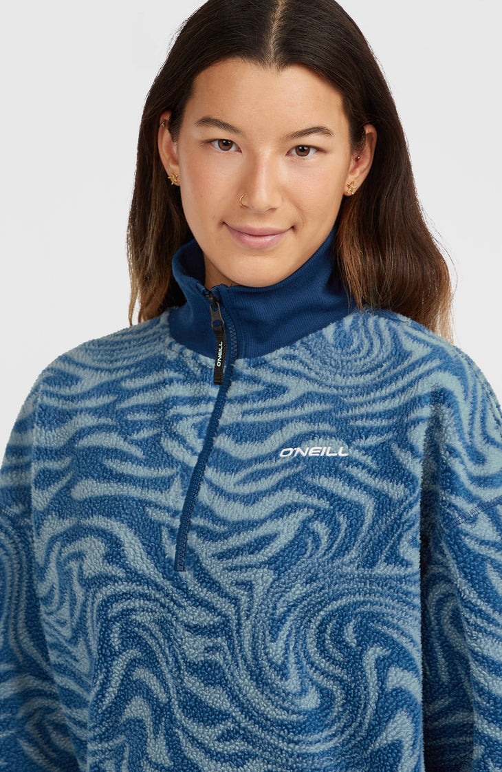 Must-Have Half-Zip Fleece | Blue Swirl Zebra