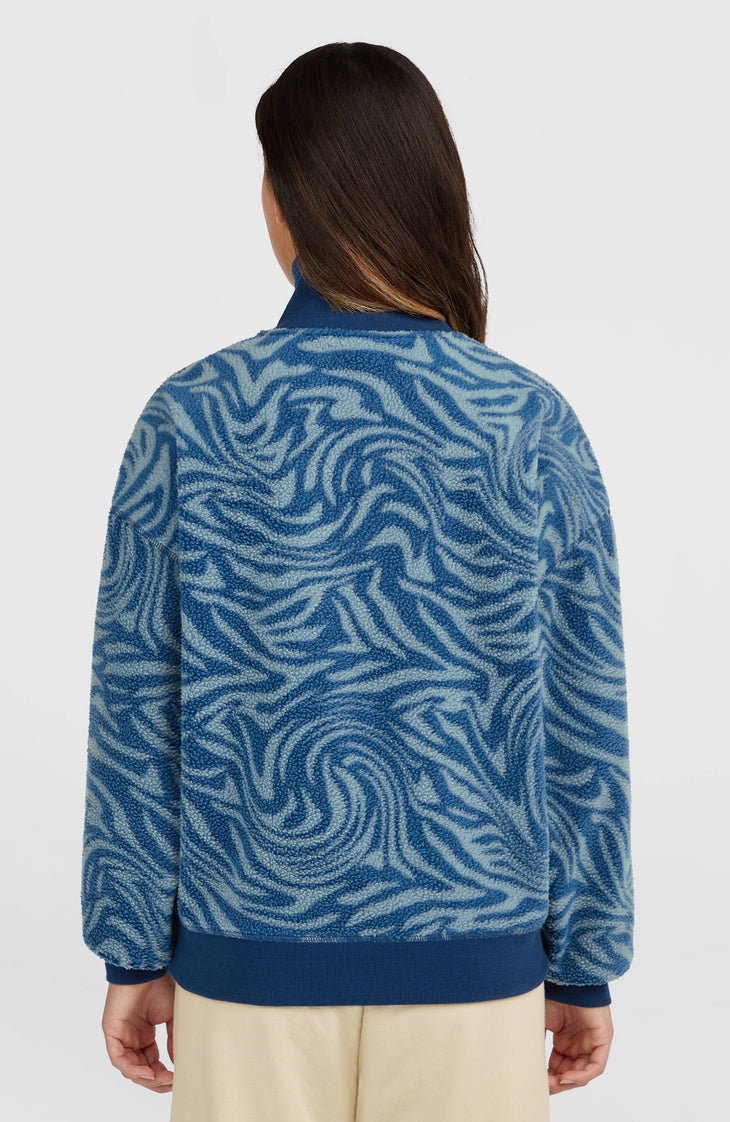 Must-Have Half-Zip Fleece | Blue Swirl Zebra