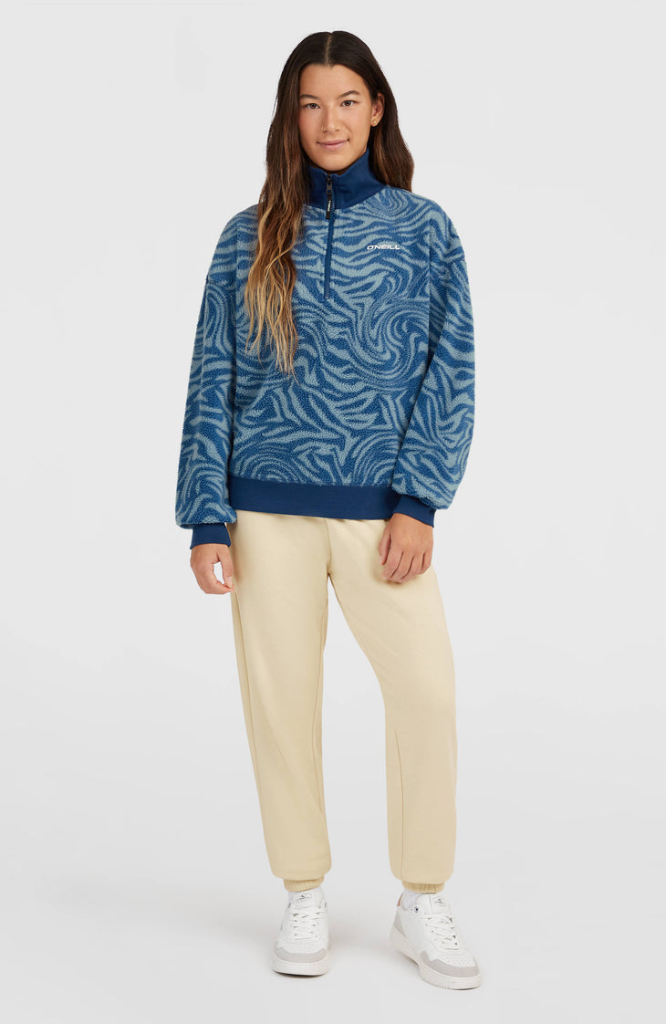 Must-Have Half-Zip Fleece | Blue Swirl Zebra