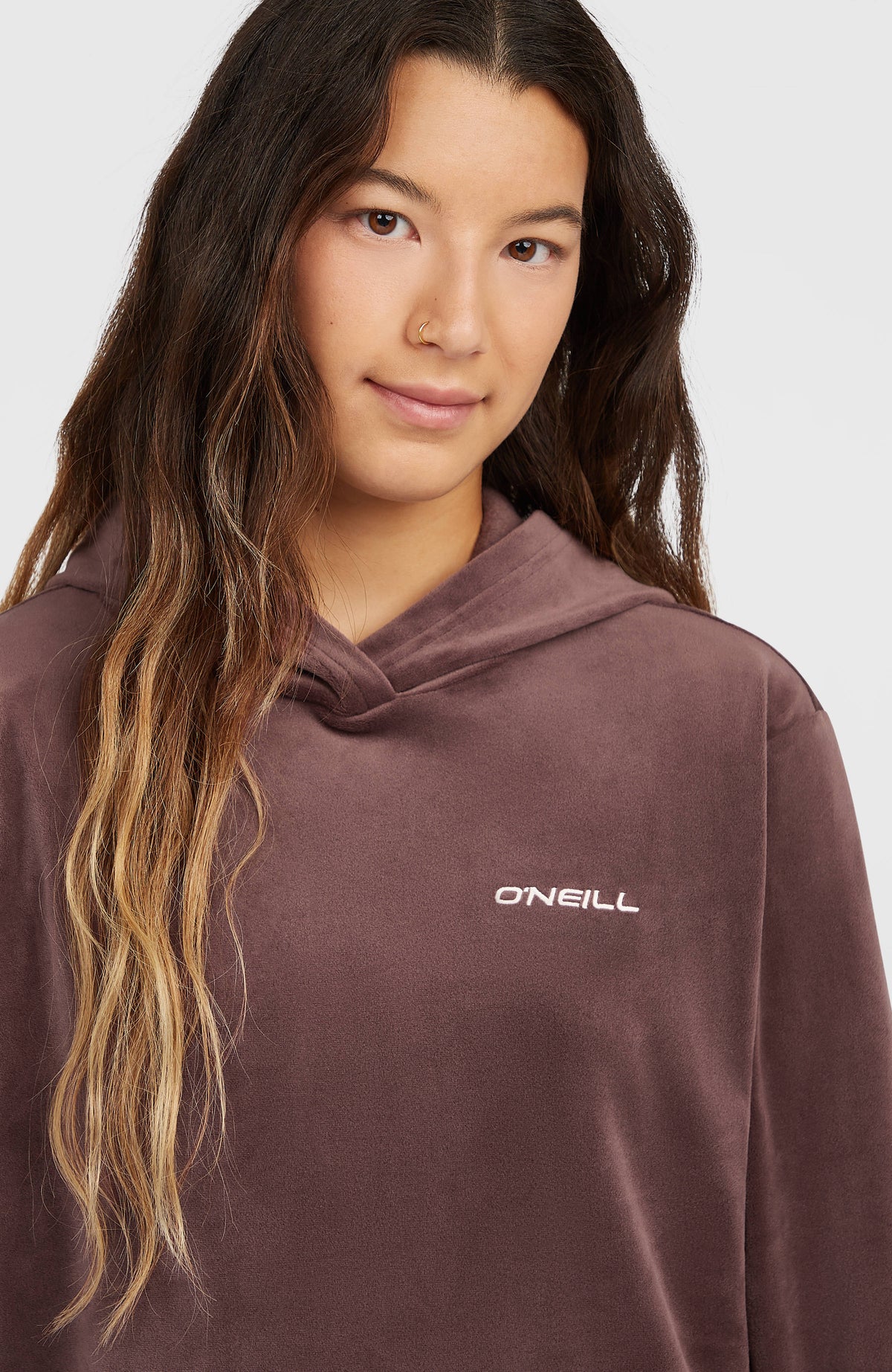 FWC'Cruz Velour Hoodie | Purple Gray
