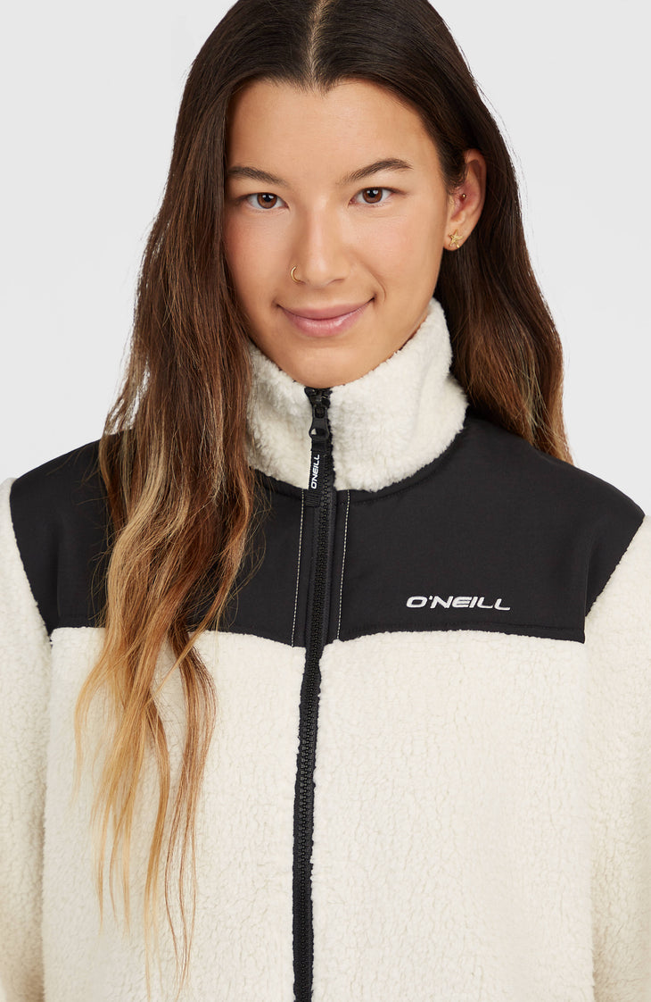FWC'Cruz Fuzzy Full-Zip Fleece | Linen White Colour Block