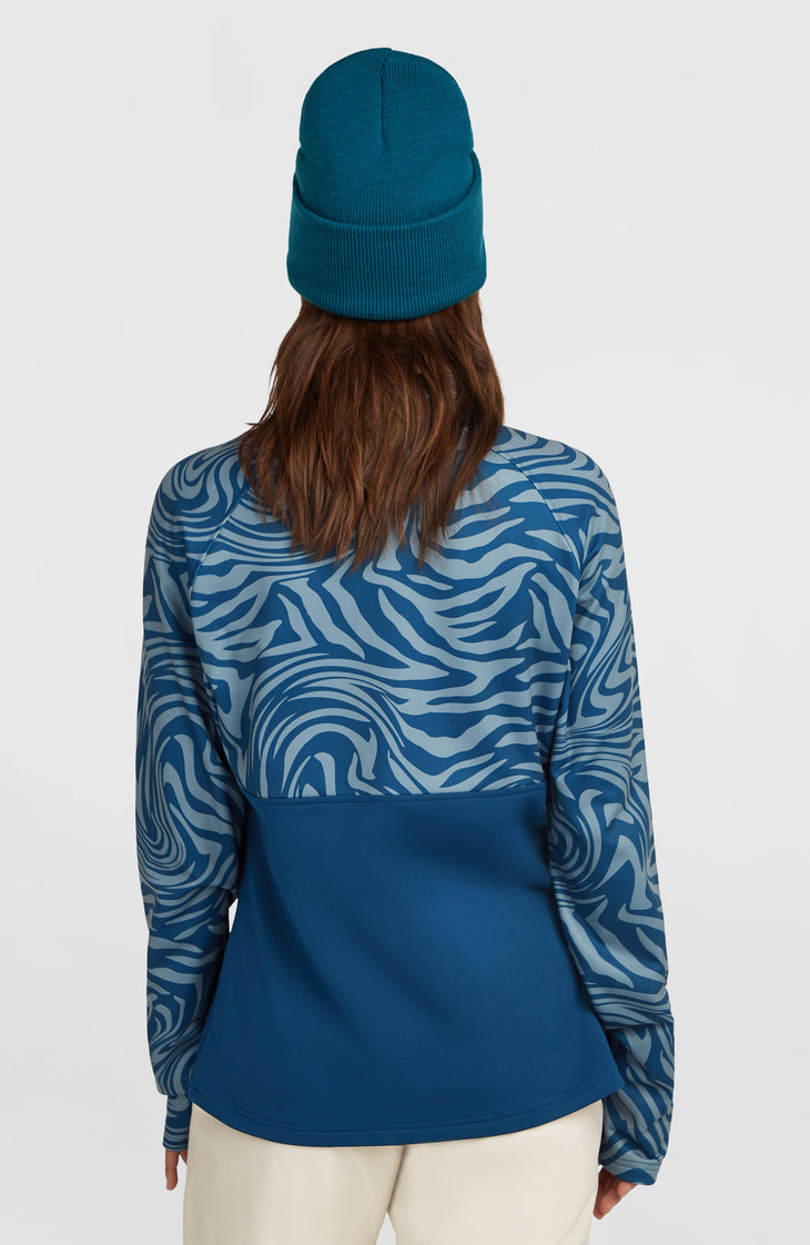 FWC'Cruz Printed Half-Zip Fleece | Blue Swirl Zebra