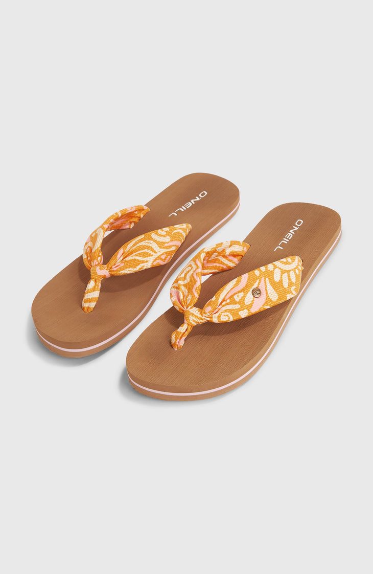 Ditsy Sun Sandals | Orange Abstract Wave