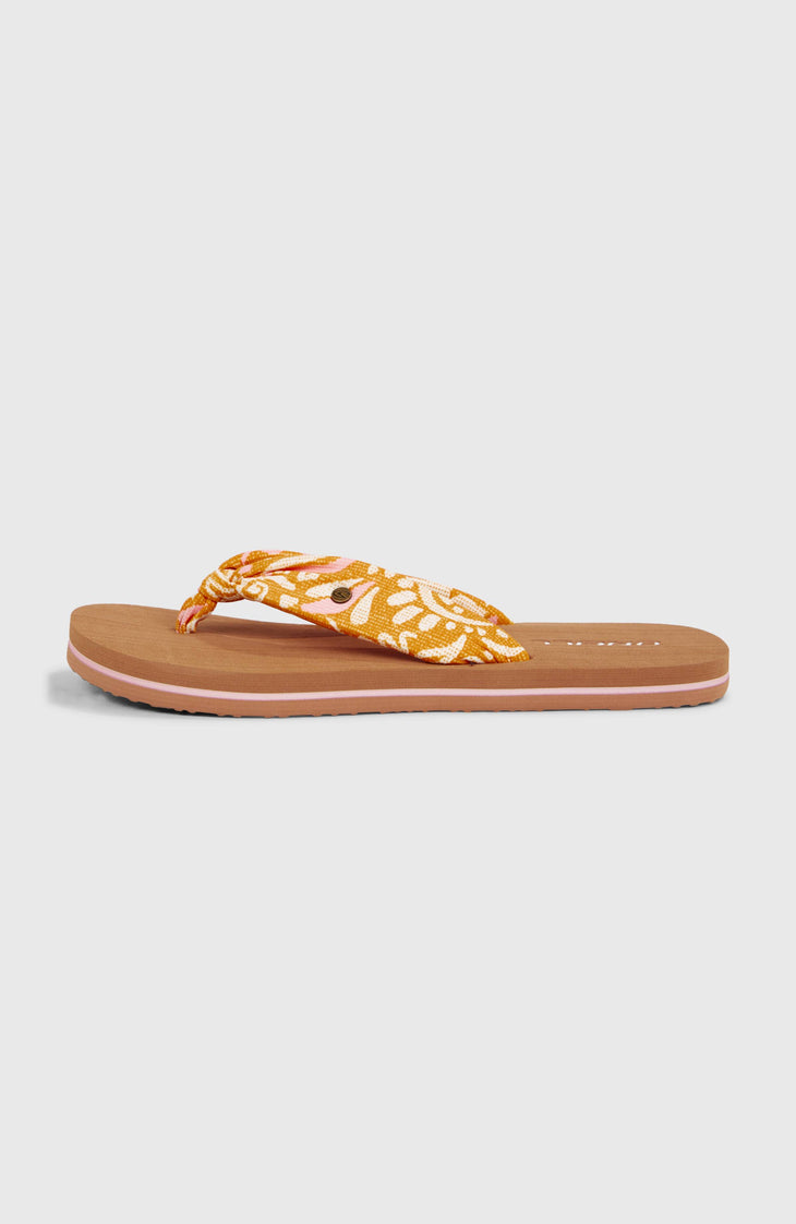 Ditsy Sun Sandals | Orange Abstract Wave