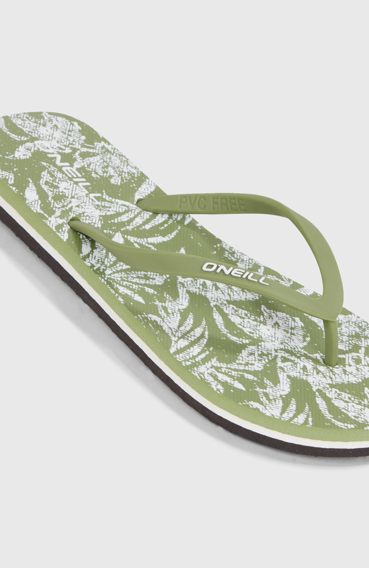 Profile Graphic Sandals | Green Textured Jungle
