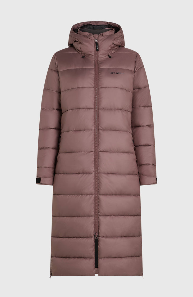 Must-Have Long Puffer Jacket | Purple Gray