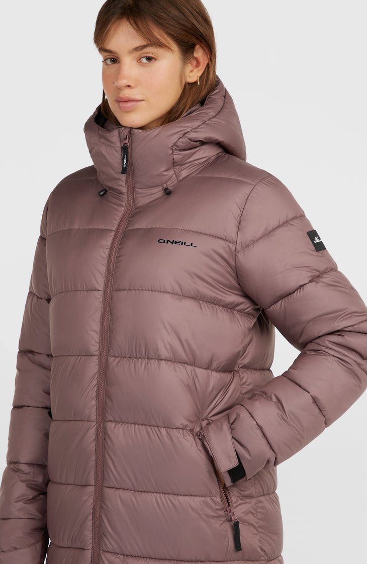 Must-Have Long Puffer Jacket | Purple Gray