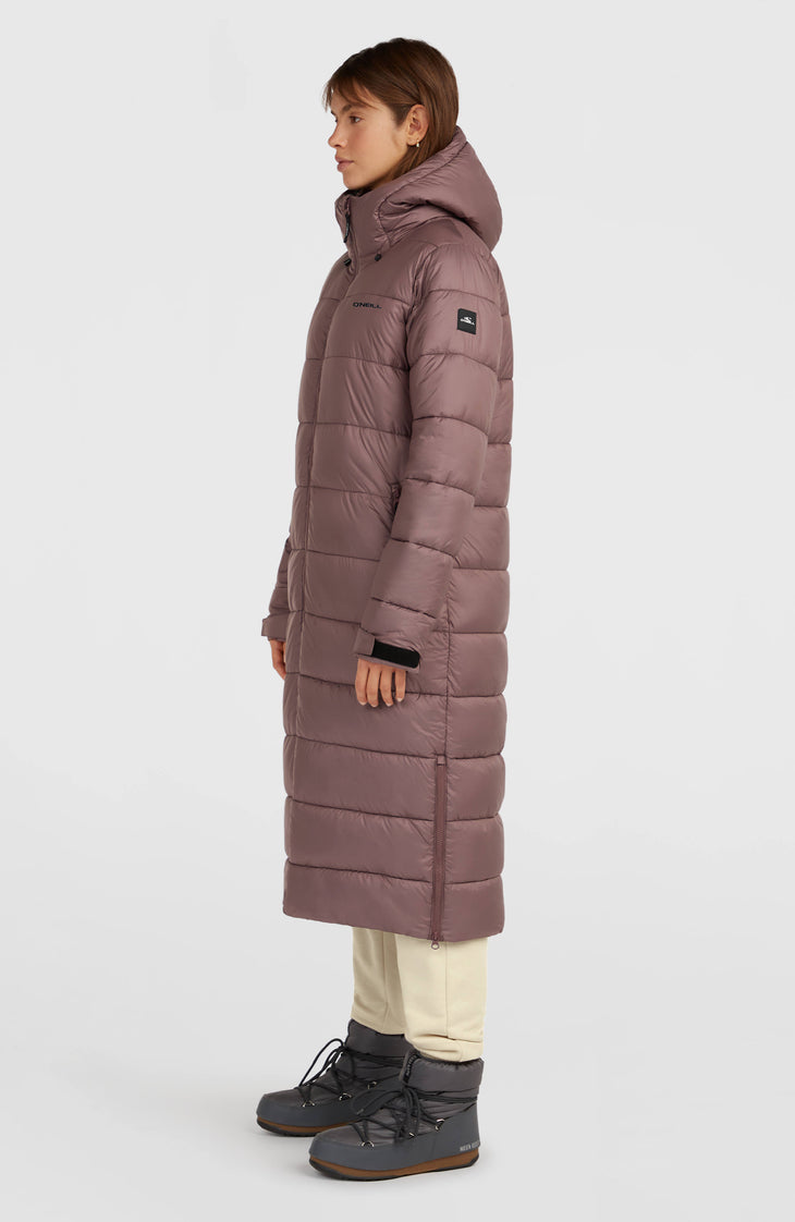 Must-Have Long Puffer Jacket | Purple Gray