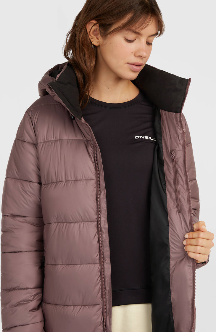 Must-Have Long Puffer Jacket | Purple Gray