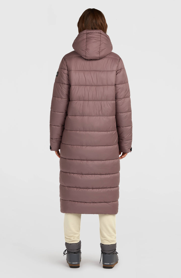 Must-Have Long Puffer Jacket | Purple Gray
