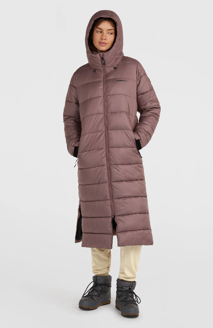 Must-Have Long Puffer Jacket | Purple Gray