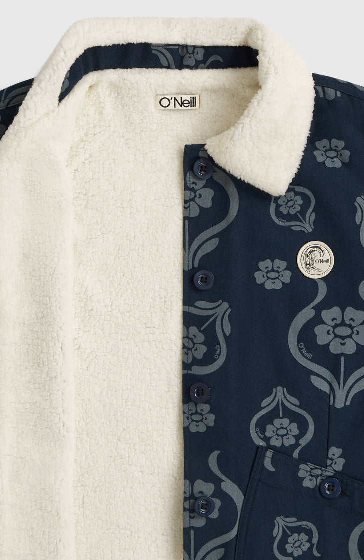 O'Riginals Fleece-Lined Jacket | Blue Artdeco Floral Jean