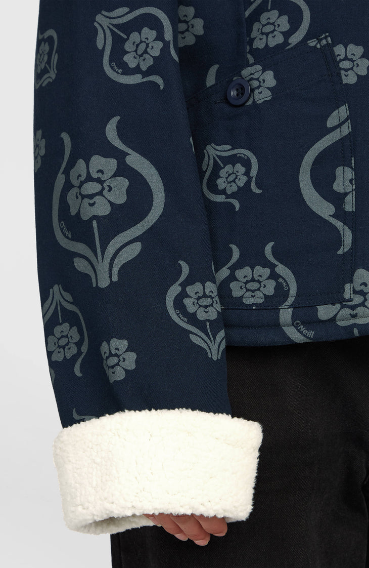 O'Riginals Fleece-Lined Jacket | Blue Artdeco Floral Jean