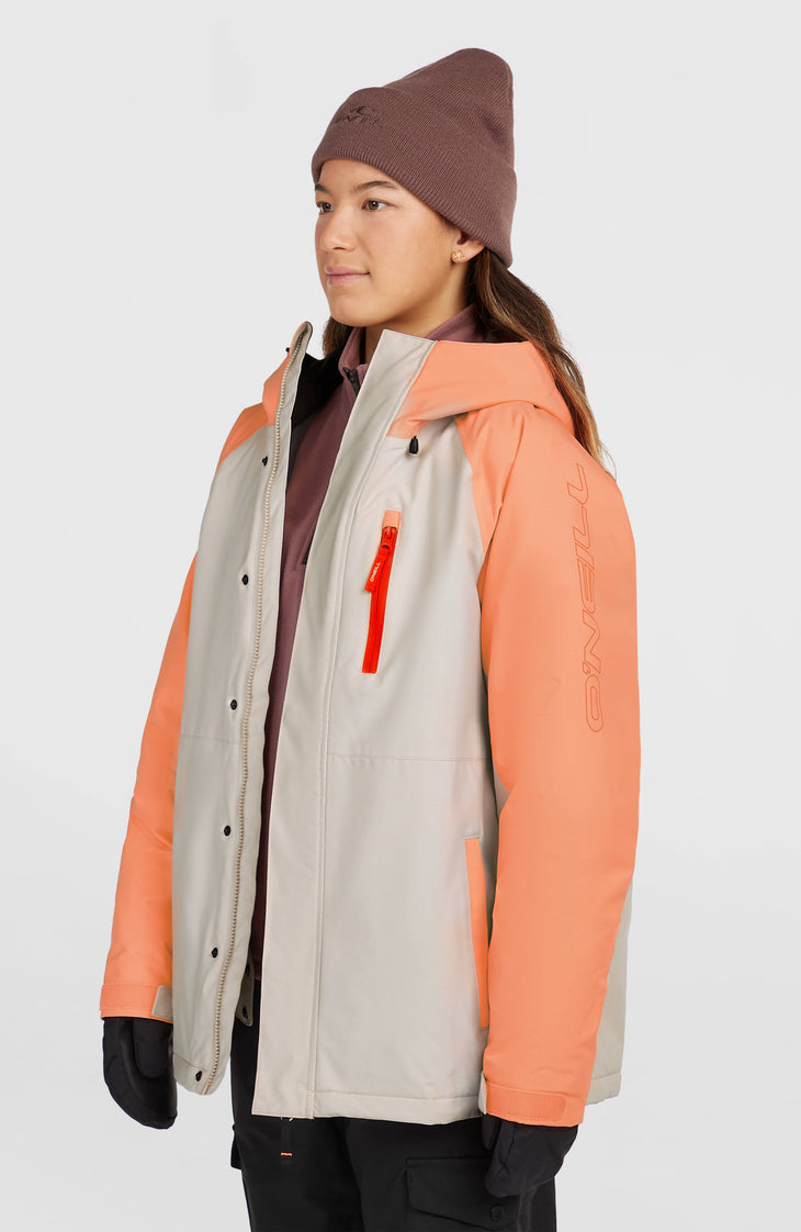 FWC'Cruz Raglan Snow Jacket | Funky Peach Colour Block