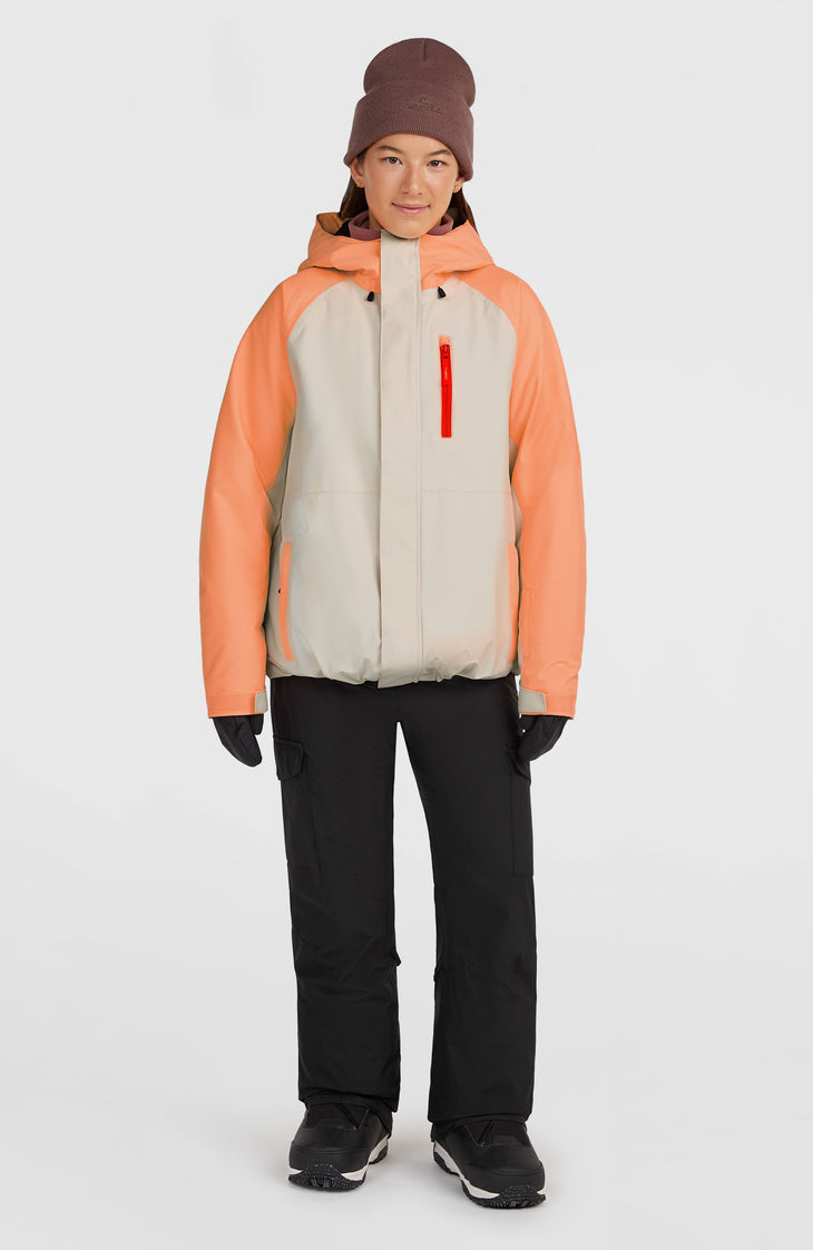 FWC'Cruz Raglan Snow Jacket | Funky Peach Colour Block