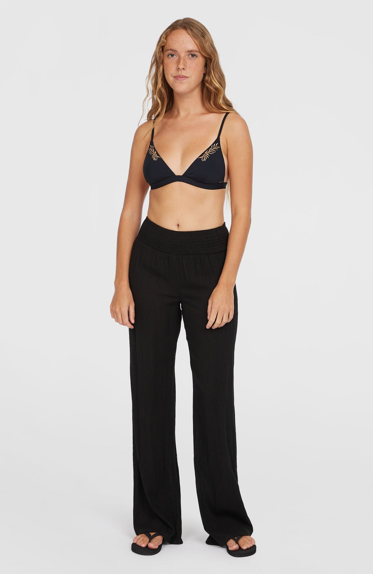 Johnny Smocked Waist Pants | Black Out