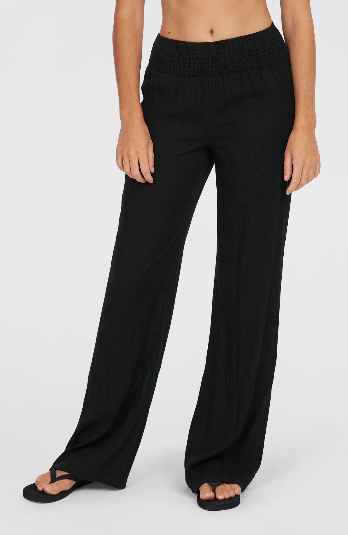 Johnny Smocked Waist Pants | Black Out