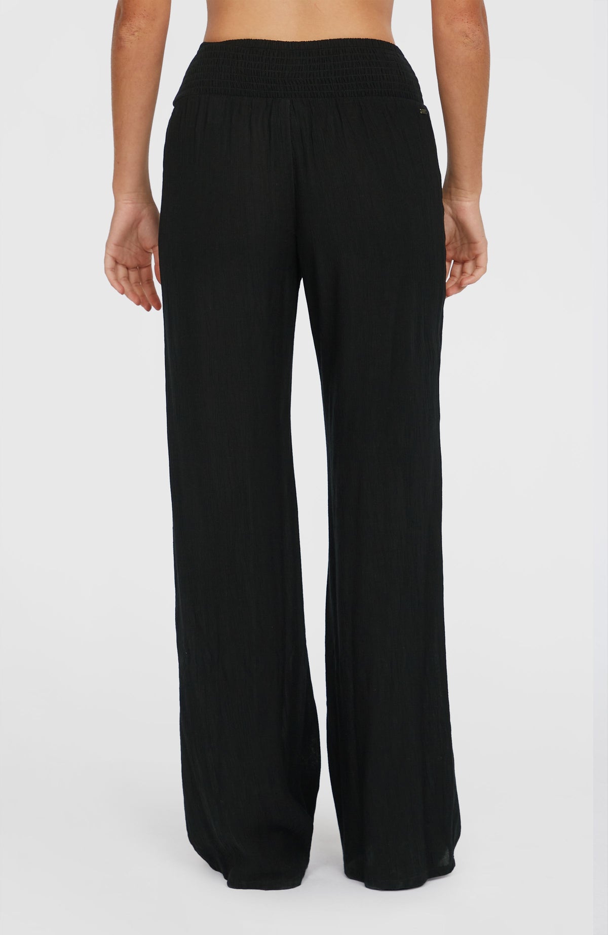 Johnny Smocked Waist Pants | Black Out