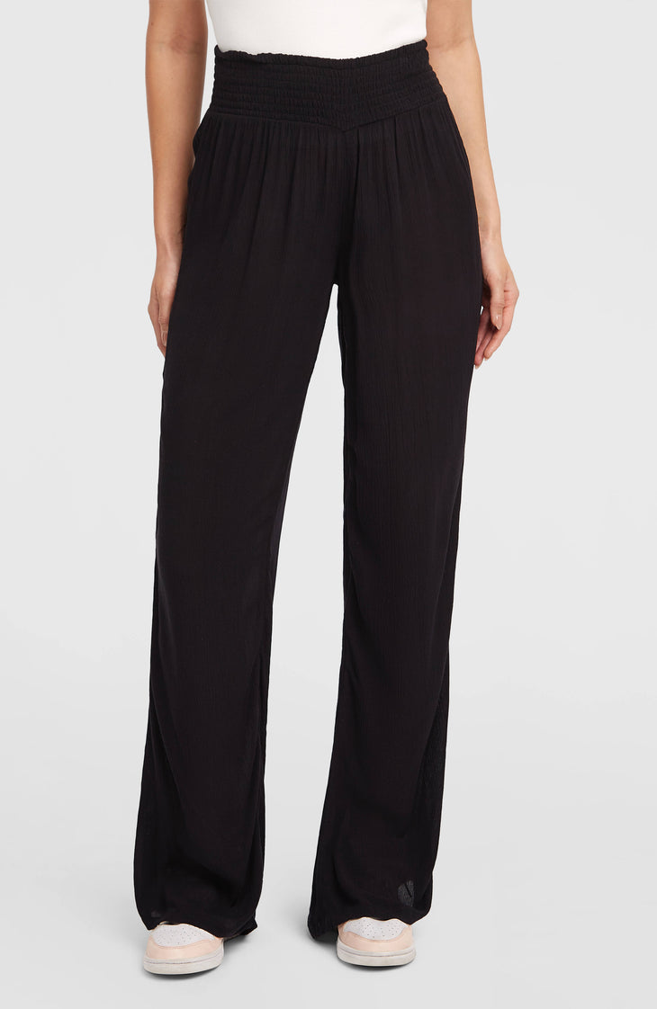 Johnny Smocked Waist Pants | Black Out