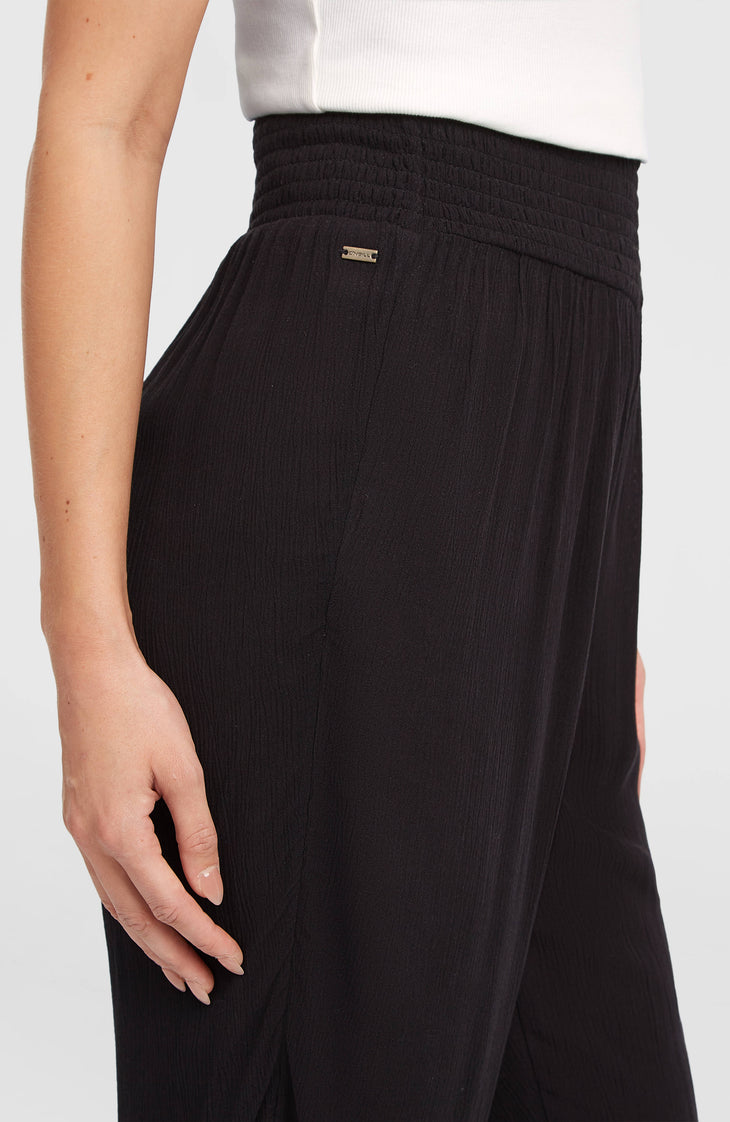 Johnny Smocked Waist Pants | Black Out