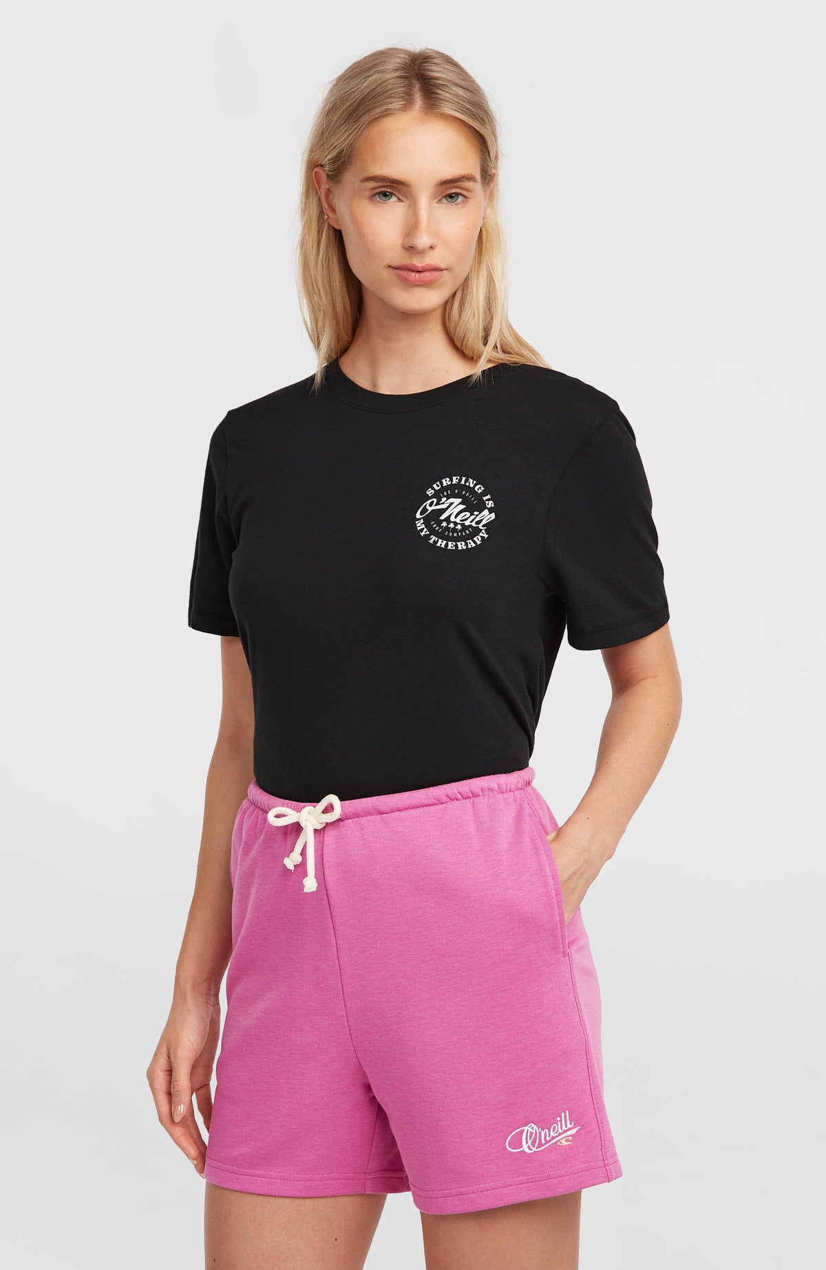 Essentials Script Sweatshorts | Electric Fuschia