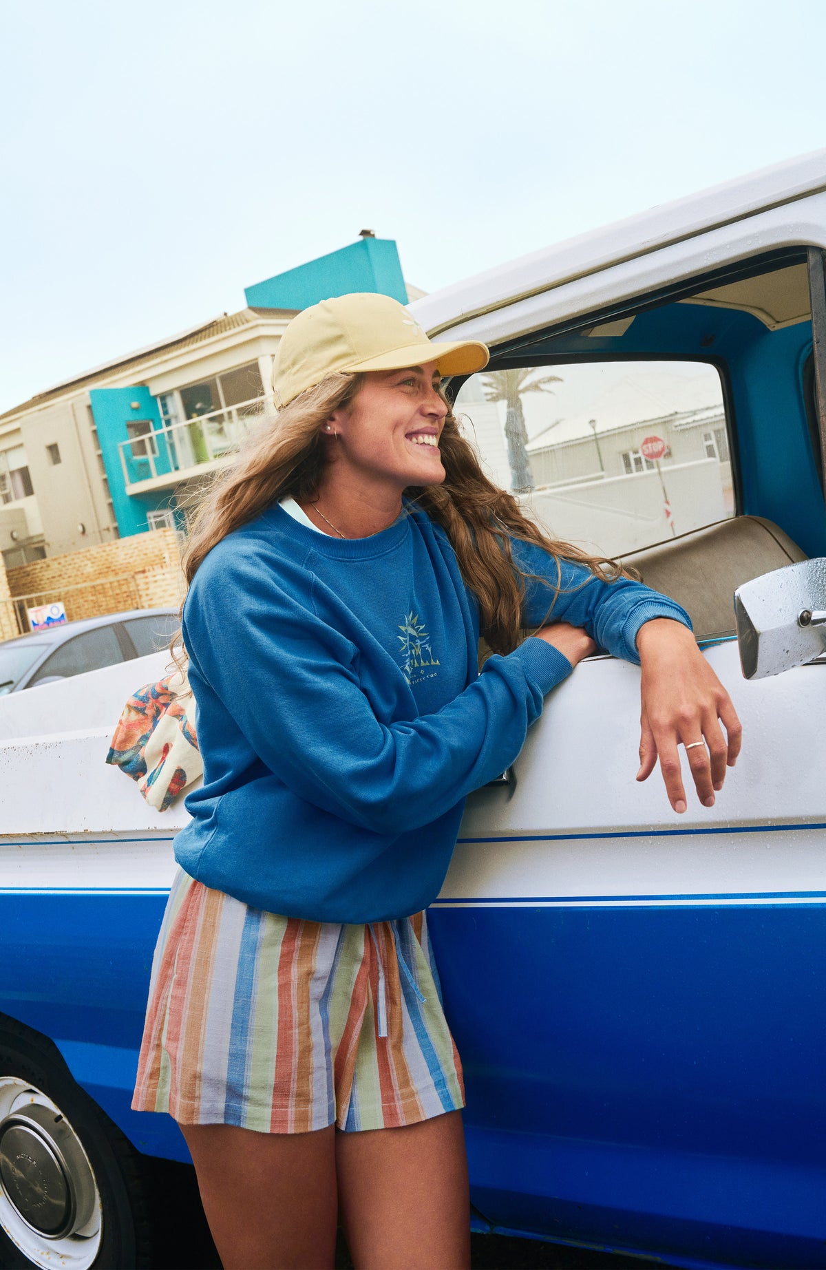 Beach Vintage Crew Sweatshirt | Copen Blue